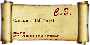 Caspari Dávid névjegykártya